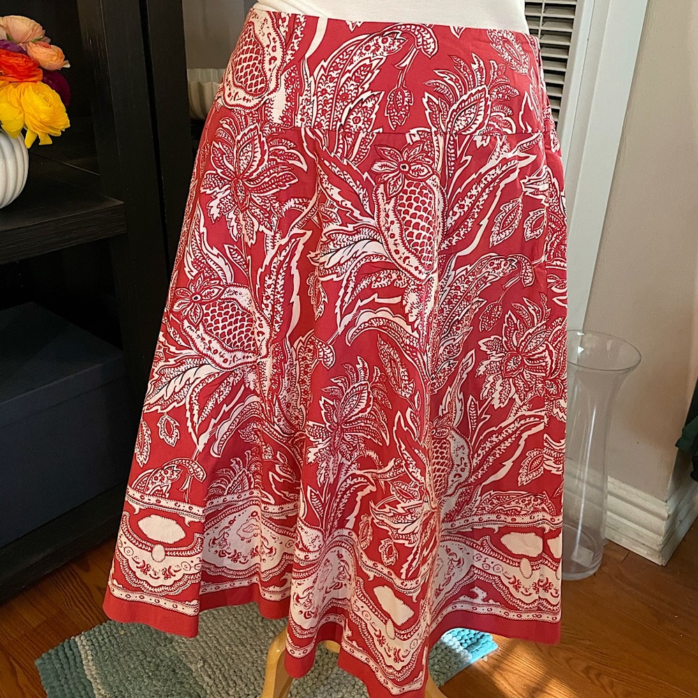 Talbots batik style full A-line skirt 14W